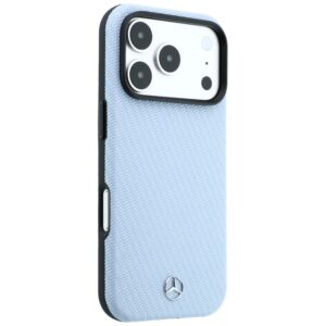 Dėklas Mercedes Leather Semi Wrap Wood Effect MagSafe skirtas iPhone 18 Pro Max / 17 Pro Max blue - Image 4