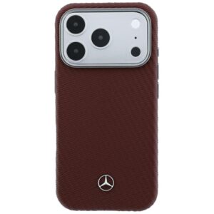 Dėklas Mercedes Leather Semi Wrap Wood Effect MagSafe skirtas iPhone 18 Pro / 17 Pro burgundy - Image 3