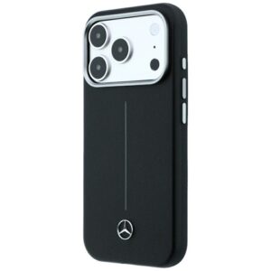 Dėklas Mercedes Leather Semi Wrap Iconic Line MagSafe, skirtas iPhone 18 Pro Max / 17 Pro Max, juodos spalvos - Image 2