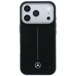 Dėklas Mercedes Leather Semi Wrap Iconic Line MagSafe, skirtas iPhone 18 Pro Max / 17 Pro Max, juodos spalvos - Image 3