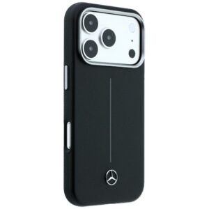 Dėklas Mercedes Leather Semi Wrap Iconic Line MagSafe, skirtas iPhone 18 Pro Max / 17 Pro Max, juodos spalvos - Image 4