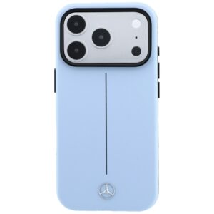 Dėklas Mercedes Leather Semi Wrap Iconic Line MagSafe skirtas Apple iPhone 18 Pro / 17 Pro blue - Image 3