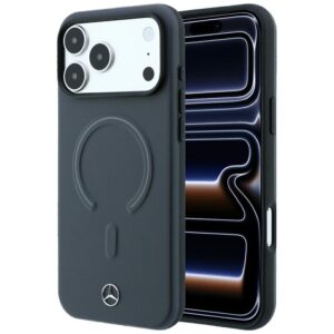 Dėklas Mercedes Leather 3D MagSafe  skirtas Apple iPhone 18 Pro / 17 Pro antracite