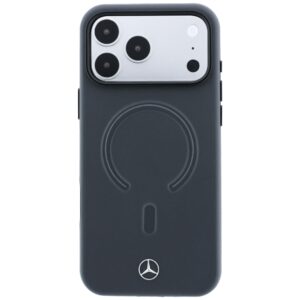 Dėklas Mercedes Leather 3D MagSafe, skirtas iPhone 18 Pro Max / 17 Pro Max, antracito spalvos - Image 3