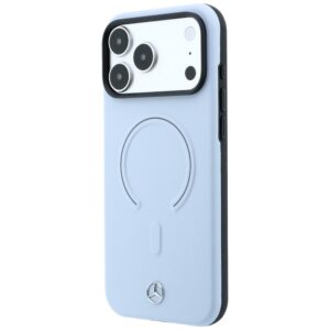 Dėklas Mercedes Leather 3D MagSafe skirtas Apple iPhone 18 Pro Max / 17 Pro Max mėlynos spalvos - Image 2