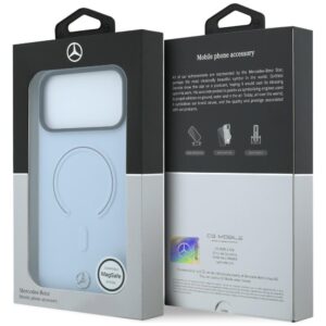 Dėklas Mercedes Leather 3D MagSafe skirtas Apple iPhone 18 Pro Max / 17 Pro Max mėlynos spalvos - Image 8