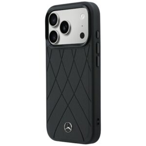Dėklas Mercedes Leather Crossed Lines MagSafe skirtas iPhone 18 Pro /17 Pro black - Image 2