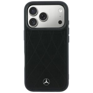 Dėklas Mercedes Leather Crossed Lines MagSafe skirtas iPhone 18 Pro /17 Pro black - Image 3