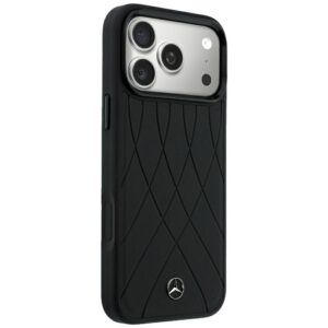 Dėklas Mercedes Leather Crossed Lines MagSafe skirtas iPhone 18 Pro Max/ 17 Pro Max black - Image 4
