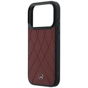 Dėklas Mercedes Leather Crossed Lines MagSafe skirtas iPhone 18 Pro / 17 Pro burgundy - Image 6