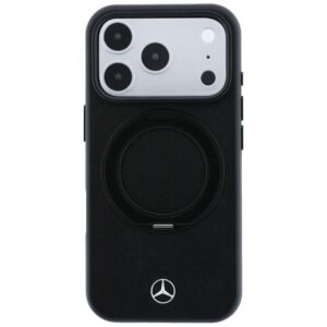 Dėklas Mercedes Leather with Ring Stand MagSafe skirtas Apple iPhone 18 Pro Max / 17 Pro Max / 17 Pro Max juodos spalvos - Image 3