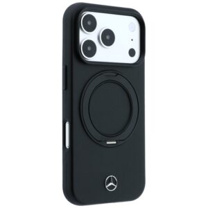 Dėklas Mercedes Leather with Ring Stand MagSafe skirtas Apple iPhone 18 Pro Max / 17 Pro Max / 17 Pro Max juodos spalvos - Image 4