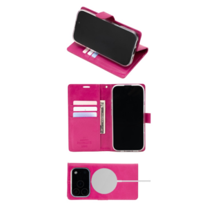 Mercury BlueMoon Diary MagSafe Dėklas skirtas iPhone 17 Pro / 18 Pro Hot Pink - Image 2