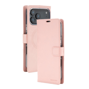 Mercury BlueMoon Diary MagSafe Dėklas skirtas iPhone 17 Pro Max / 18 Pro Max Rose Gold