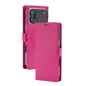 Mercury BlueMoon Diary MagSafe Dėklas skirtas iPhone 17 Pro Max / 18 Pro Max Hot Pink