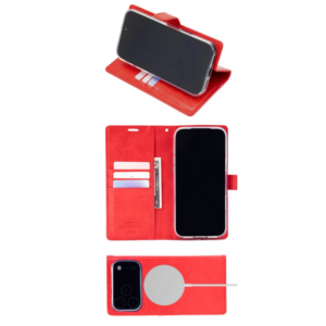 Mercury BlueMoon Diary MagSafe Dėklas skirtas iPhone 17 Pro Max / 18 Pro Max Red - Image 2
