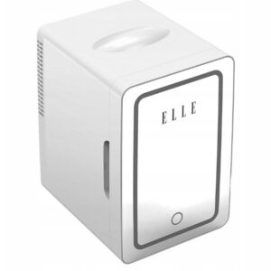 ELLE 6L baltas mini šaldytuvas su LED veidrodėliu makiažui - Image 3