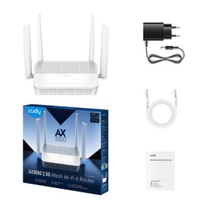 Cudy WR3000P belaidis maršrutizatorius 2.5 Gigabit Ethernet Dviguba juosta (2,4 GHz / 5 GHz) Balta - Image 3
