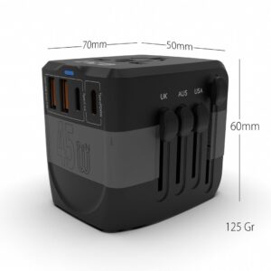 Inca IPW-45SA maitinimo kištukų adapteris Universalus Juoda - Image 3