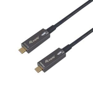 Equip 119469 USB kabelis USB 3.2 Gen 2 (3.1 Gen 2) 15 m USB C 10 Gbit/s 60 W Juoda - Image 1