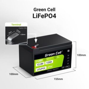 Green Cell LFPGC12V12AH UPS akumuliatorius Ličio geležies fosfatas (LiFePO4) 12,8 V 12 Ah - Image 3