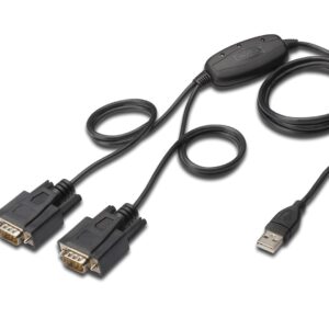 Digitus DA-70158 serijinis kabelis Juoda 1,5 m USB A tipo DB-9