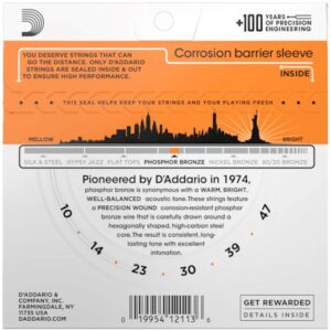 D'Addario EJ15 Extra Light - akustinės gitaros stygos (10-47) - Image 2