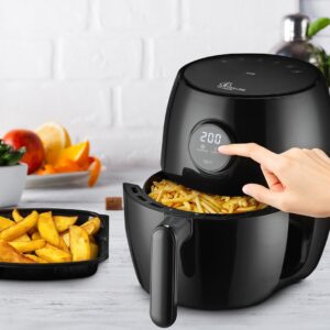 Extralink HOME AIR FRYER 2L EU SJ-200 gruzdintuvė Vienas Autonominės 1000 W Karšto oro gruzdintuvė Juoda - Image 2