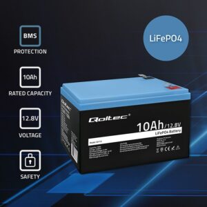 Qoltec 53713 LiFePO4 ličio geležies fosfato akumuliatorius | 12,8 V | 10 Ah | 128 Wh | BMS - Image 2