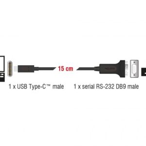 DeLOCK 63908 serijinis kabelis Juoda 0,15 m DB-9 - Image 3