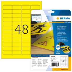 HERMA 8030 etiketė spausdinimui Geltona Lipni spausdintuvo etiketė - Image 1