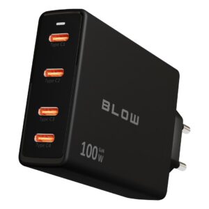 Sieninis įkroviklis USB-Cx4 PD 100W GAN juodas - Image 3