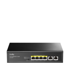 Cudy GS1006P tinklo komutatorius Ne-valdomas Gigabit Ethernet (10/100/1000) Maitinimas per Eternetą (PoE) Juoda