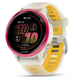 Garmin Forerunner 570 3,05 cm (1.2") AMOLED 42 mm Skaitmeninis 390 x 390 pikseliai Lietimui jautrus ekranas Rožinė, Balta „Wi-Fi“ GPS (palydovinis)