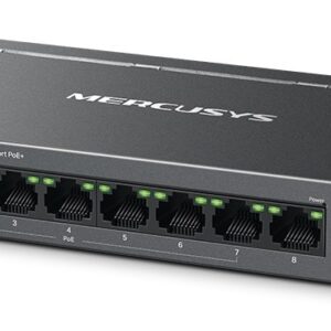 Mercusys MS108GP tinklo komutatorius Valdomas Gigabit Ethernet (10/100/1000) Maitinimas per Eternetą (PoE) Juoda - Image 2