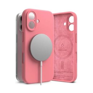 Ringke iPhone 16 Dėklas Silicone Magnetic Pink