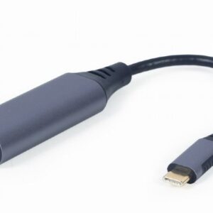 Gembird A-USB3C-LAN-01 knyginių kompiuterių dokas / jungčių replikatorius USB 3.2 Gen 1 (3.1 Gen 1) Type-C Juoda, Pilka
