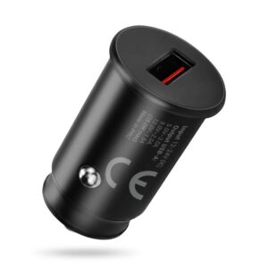 Automobilinis įkroviklis 1× USB QC3.0 18 W, juodas + 1 m USB-C laidas - Image 3