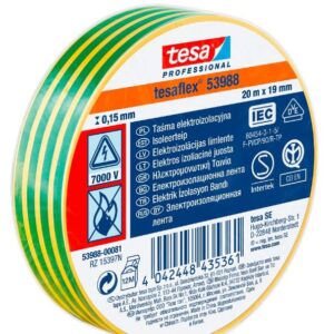 TESA IZOLIACINĖ JUOSTA ŽALIA-GELTONA 19mm x 20m 7000V