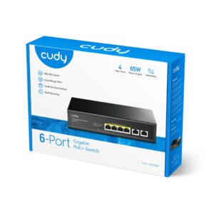 Cudy GS1006P tinklo komutatorius Ne-valdomas Gigabit Ethernet (10/100/1000) Maitinimas per Eternetą (PoE) Juoda - Image 3