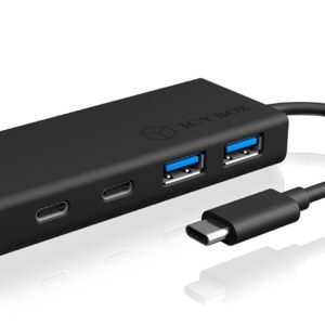 ICY BOX IB-HUB1426-CPD USB 3.2 Gen 1 (3.1 Gen 1) Type-C 5000 Mbit/ai Juoda - Image 1