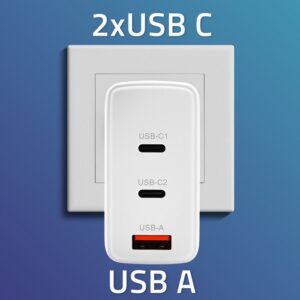 Qoltec 51826 GaN 100W įkroviklis| 5-20V | 1,5-5A | 2 x USB-C PD | 1x USB QC 3.0 - Image 2