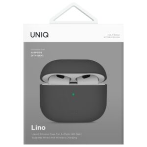 UNIQ Dėklas Lino AirPods 4 Silicone pelenų pilkumo spalvos - Image 6