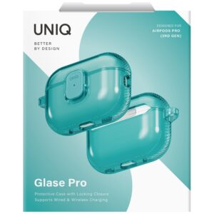 Dėklas UNIQ Glase Pro  skirtas AirPods Pro 3 Lock Dėklas turquoise - Image 6