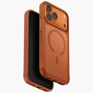 Dėklas UNIQ Veren skirtas Apple iPhone 17 Pro Magclick Charging oranžinės spalvos