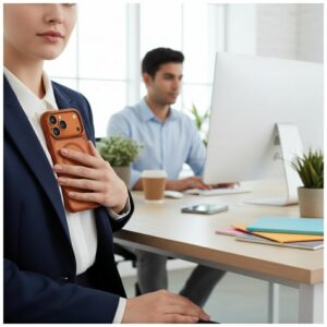 Dėklas UNIQ Veren skirtas Apple iPhone 17 Pro Magclick Charging oranžinės spalvos - Image 3