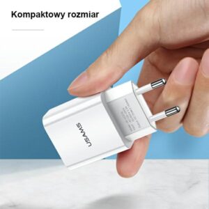 USAMS Wall Charger 1xUSB T18 2.1A (only head) white Fast Charging CC075TC01 - Image 4