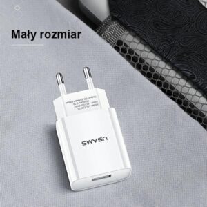 USAMS Wall Charger 1xUSB T18 2.1A (only head) white Fast Charging CC075TC01 - Image 6
