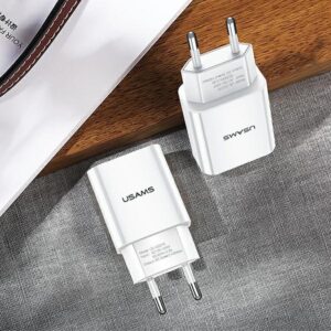 USAMS Wall Charger 1xUSB T18 2.1A (only head) white Fast Charging CC075TC01 - Image 7