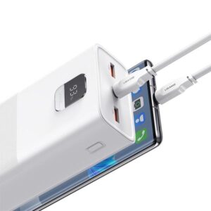 USAMS Powerbank PB68 30000mAh 65WQC3.0+PD Fast Charge + USB-C/USB-C cable 100W white ATXLOGTCT - Image 4